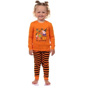 Peppa Pig Toddler Pajamas Halloween Fun Shirt and Pant Tight Fit Set Orange - 1 of 4