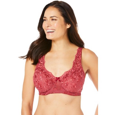 Amoureuse Women's Plus Size Embroidered Underwire Bra