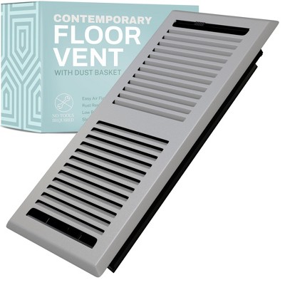 Contemporary Floor Register Vent with Mesh Cover Trap