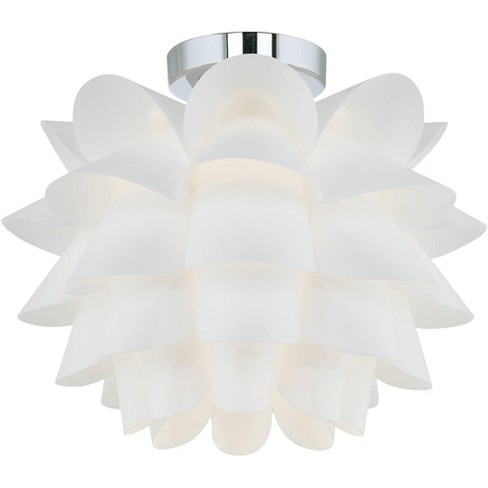 Possini Euro Design Modern Ceiling Light Semi Flush Mount Fixture 15 3/4  Wide White Flower For Bedroom Kitchen Living Room Hallway Bathroom House :  Target