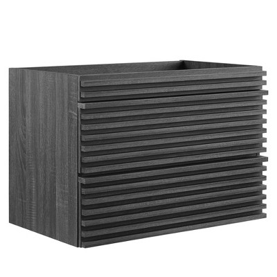 Modway Render 29" MDF Wood Wall-Mount Bathroom Vanity Cabinet in Charcoal