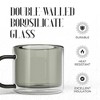 Elle Decor Double Wall Glass Mugs - Set of 2, Perfect for Coffee, Tea, and Milk, Insulated Espresso Cups with Handles, 10-Ounce Capacity - 3 of 4