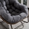 Gulches Oversized Outdoor Rattan Rocking Chair  Gray Egg Chair with Thick Velvet Cushions for Outdoor Spaces - 2 of 4