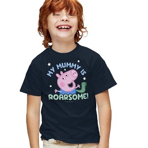 Boys' Short Sleeve Peppa Pig Mother's Day George Pig My Mummy Is Roarsome T-Shirt - 1 of 4