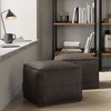NicBex Square Pouf Ottoman Versatile Accent Furniture for Comfort and Additional Seating, Distressed Dark Brown - 3 of 4