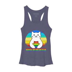 Adult Design By Humans Free Mom Cat Hugs Pride Sunrise By Avocato Racerback Tank Top - 1 of 2