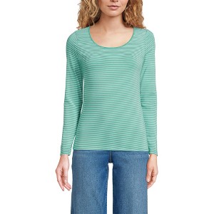 Lands' End Women's Long Sleeve Lightweight Jersey Scoop Neck T-Shirt - 1 of 3