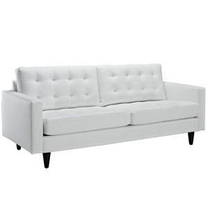 Empress Bonded Leather Sofa White - Modway