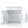 LOVSON Modern Kitchen Storage Cabinet with Drawers, 2 Adjustable Shelves, 2 Door Shelves for Cafeteria, Kitchen Food Storage,Coffee Bar Cabinet, White - 2 of 4