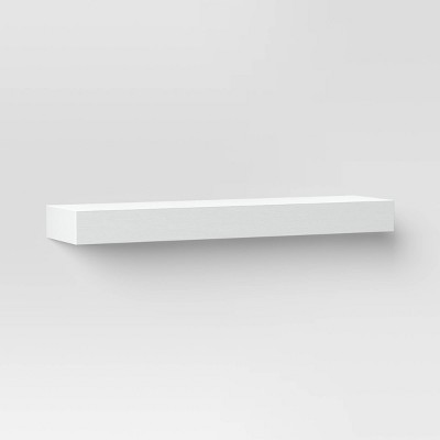 25 x 9 Entryway Floating Utility Wall Shelf with Hooks White - Danya B.