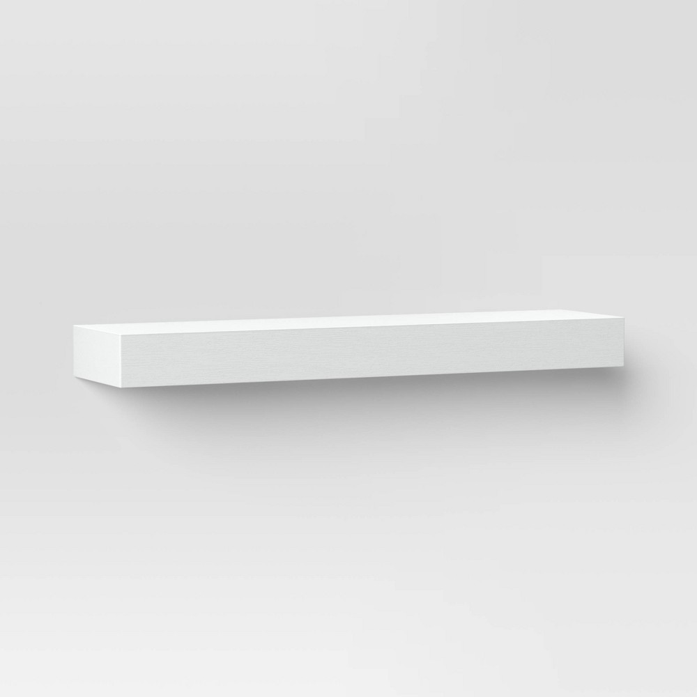 Photos - Wall Shelf 24" Floating Dark Wood Shelf White - Threshold™