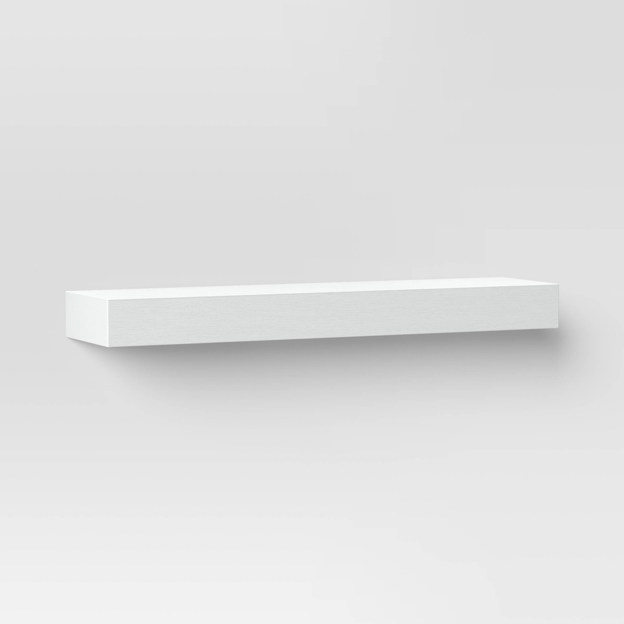 24" Floating Dark Wood Shelf White - Threshold™