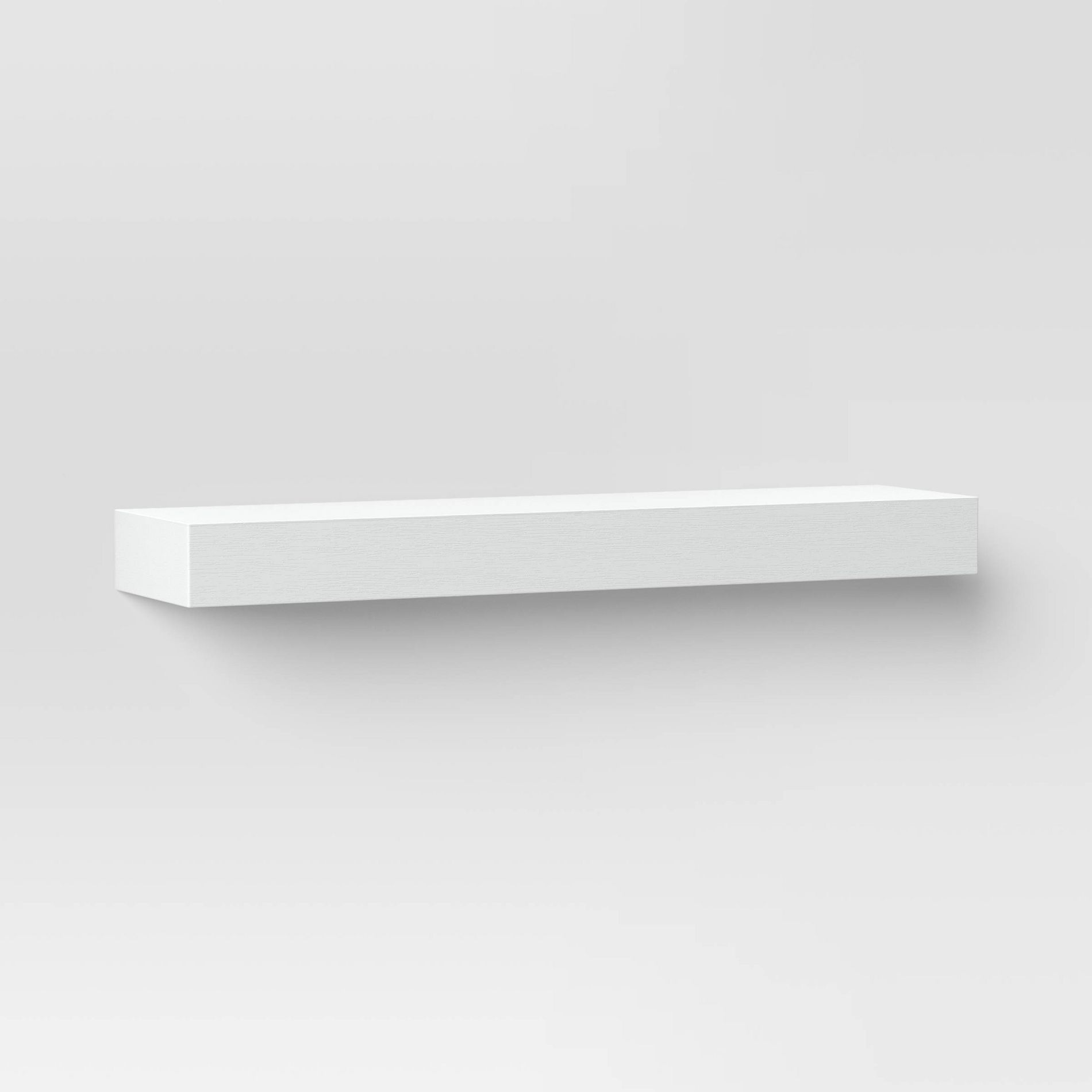 24" Floating Dark Wood Shelf White - Threshold™: Modern Storage, Wall Mounted
