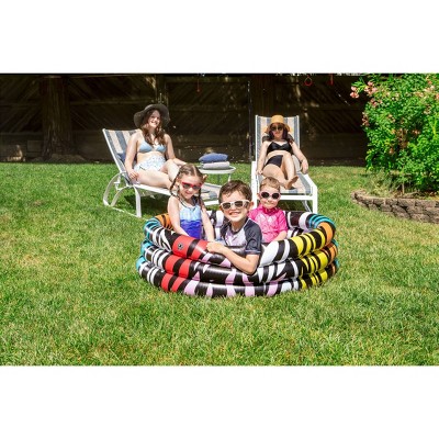 Multicolor Zebra Pattern Inflatable Round Kiddie Pool