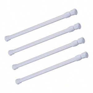 4 Pack Tension Rods Adjustable Spring Steel Cupboard Curtain Shower Closet Rods 28 - 48 Inches Extendable Width Strong Metal - 1 of 4