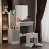 FUFU&GAGA Makeup Vanity Set with Mirror and Stool Makeup Table - 3 of 4