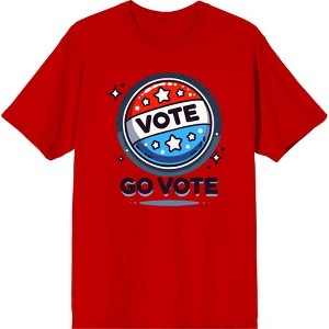 Go Vote Button! Adult Crew Neck Short Sleeve Tee - 1 of 2