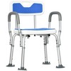 Homcom Eva Padded Shower Chair With Arms And Back, Bath Seat With