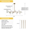 Ludomide 16 Lights Psot-modern Linear Chandelier Rectangle Pendant Light with Milky White Glass Globe Lampshade for Dining Room Kitchen Island - 3 of 4