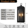 ALOADECOR Unique/Statement Outdoor Wall Light with Clear Glass Farmhouse Black Exterior Wall Sconce with Open Bottom Porch Light Fixture for Garage - 4 of 4