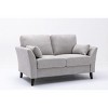 TiramisuBest 45" Dark Gray Loveseat with Solid Wood Frame, Espresso Arms, Full Foam Cushion for Living Room and Bedroom - 3 of 4
