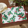 Vintage Holly Scallop Border Placemats, Set of 4 - Multicolor - 13x19 - Elrene Home Fashions - 2 of 3