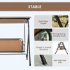 NicBex 3-Seat Outdoor Porch Swing with Adjustable Tilt Canopy and Stand for Patio Bedroom Porch Garden - 4 of 4