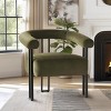 Modern Accent Chair Set of 2 ,Velvet Upholstered Accent Chair With Curved Backrest Armrest For Living Room Dining Room-Tanpinhause - 3 of 4