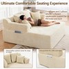 Bosmiller 58" Chaise Lounge Chair Indoor, Oversized Corduroy Boneless Sleeper Sofa Bed with Armrests & 4 Pillows, No Assembly for Living Room - 4 of 4