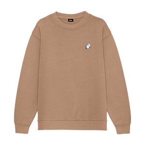 Dalix Ghost Embroidery Relaxed Crewneck Sweatshirt Soft Fleece Fit Lounge Mens - 1 of 4