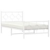 vidaXL White Metal Bed Frame - Single Bed, 39.4"x78.7" with Headboard/Footboard - 4 of 4