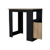 NicBex Kitchen Island Cart Morden Kitchen Carts with Storage, 3 Shelves and 1 Cabinet for Kitchen, Black and Oka - 4 of 4