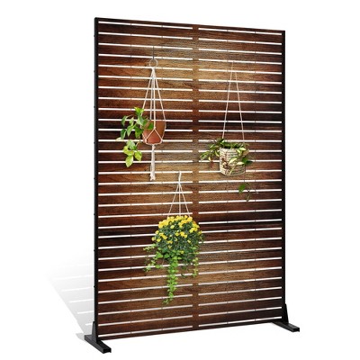 TUYOHW Metal Privacy Screen Outdoor, Decorative Privacy Panels, Freestanding Privacy Screen for Patio, Garden, Pool (White Square)