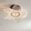 Possini Euro Design Etherea 16" Modern Organic Semi Flush-Mount Ceiling Light Fixture Kitchen Foyer Hallway Flower Unique LED Black Gold Finish - 2 of 4