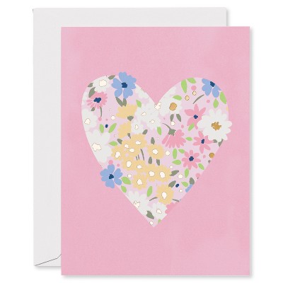 10ct Blank Spring Cards Floral Heart