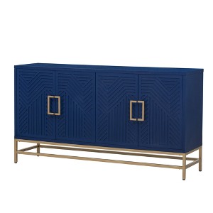 TiramisuBest Buffet Sideboard Cabinet with Adjustable Shelves, Metal Handles & Legs, Modern Storage Cabinet for Kitchen, Dining, Living, Black - 1 of 4
