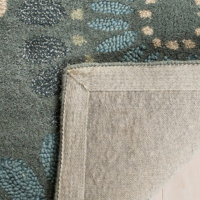 Country Charm Hand-Tufted Blue Floral Wool Runner Rug - 30" x 5"