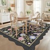 Pastoral Floral Washable Area Rug Non Slip Farmhouse Floor Cover Soft Non Shedding Indoor Rug Low Pile Foldable Carpet for Living Rom Bedroom Nursery - 2 of 4