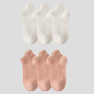Alilang Women's No Show Socks Classic Thin Mesh Breathable 6pk - 1 of 4