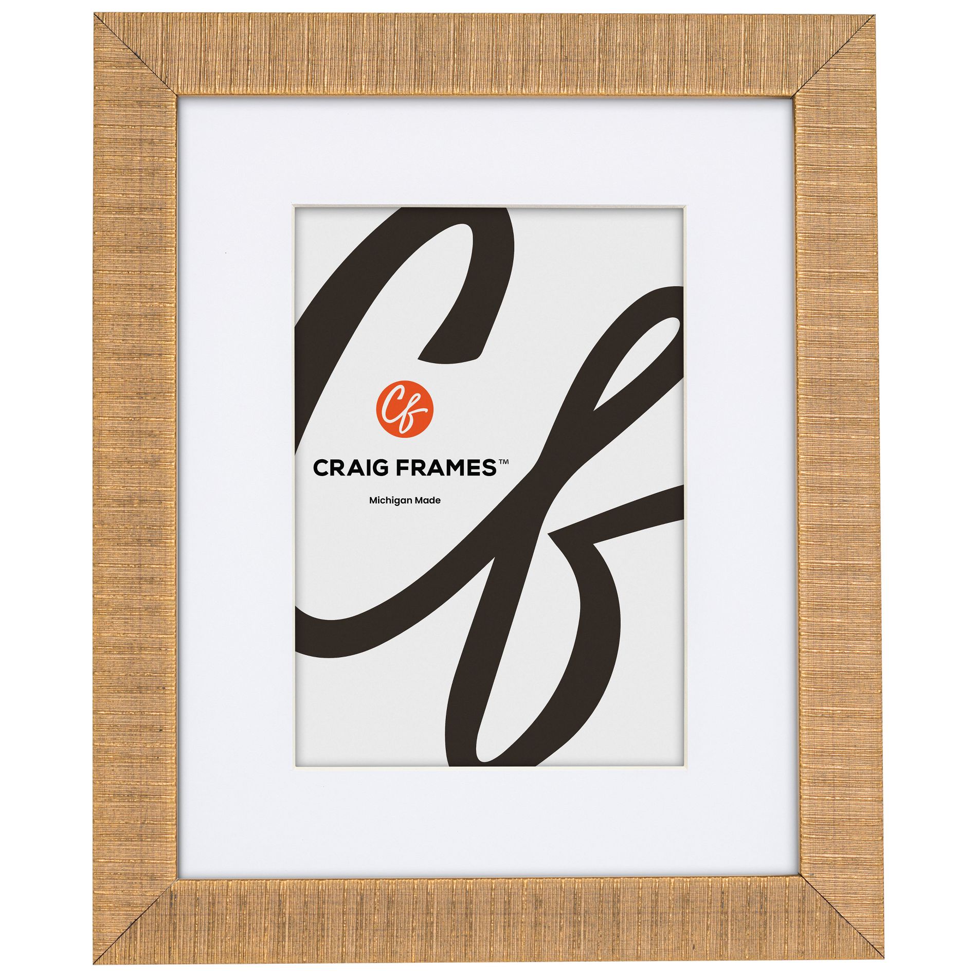 Linear 20X20 inch  Gold Picture Frame, Matted