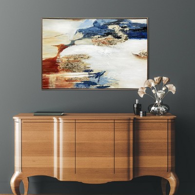 Gallery 57 24"x36" Sienna Twilight Abstract Hand Painted Floating Framed Wall Art Print