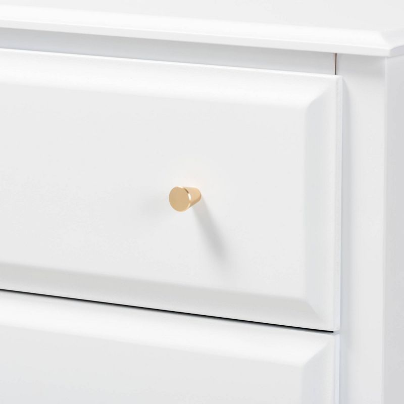 4 Drawer Naomi Wood Bedroom Chest White/Gold - Baxton Studio, 6 of 10