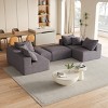 KWPZQEB 132" Sectional Boneless Couch Set, Convertible L-Shaped Cloud Couches With Pillows, 6-Seat Modern Couch Sofas with 2 Ottomans for Living Room - 2 of 4