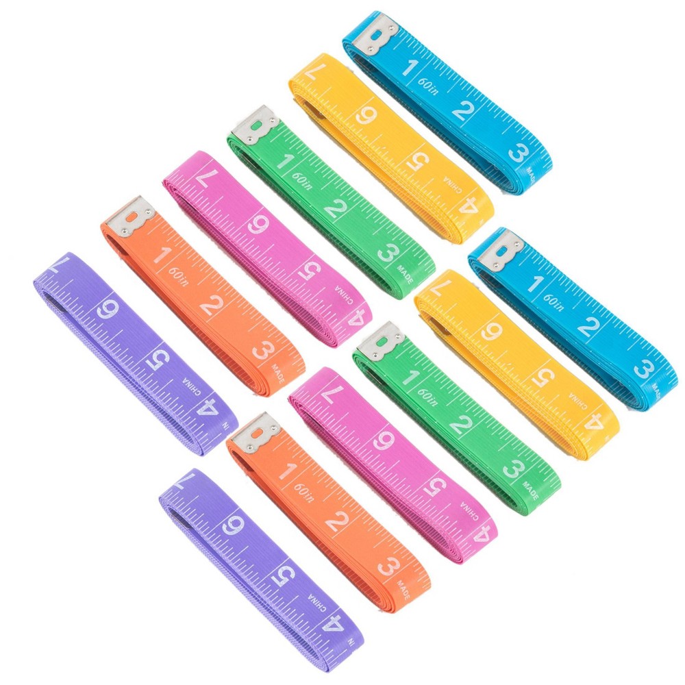 Dritz 12pk 60" Fun Tape Measures: Sewing Tools for Body & Sewing, 3.9" Length, 3.2" Width, 12ct
