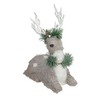 Northlight Sitting Sisal Reindeer with Wreath Christmas Figure - 12.75" - Gray - 2 of 4