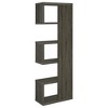 Vynxaria Contemporary 5-Shelf Bookcase Whimsical Profile, Adaptable Design, Weathered Grey, for Home Office/Casual Room - 4 of 4