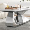 Lyngins Modern Faux Marble Coffee Table with Premium Sintered Stone Top & Stainless Steel Base, Stain/Heat-Resistant, Elegant Living Room Table - 3 of 4