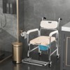 Topteng Multifunction Wheeled Mobile Toilet Commode Shower Chair Wheelchair For Elderly - 3 of 4