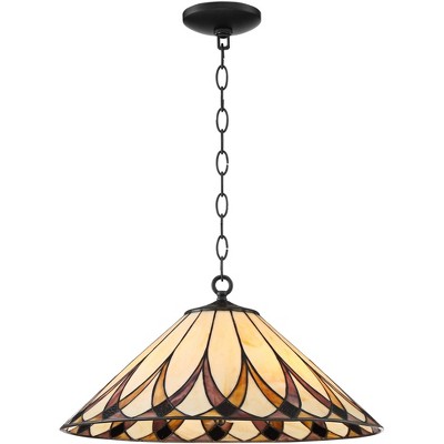 Serena Bronze 24" Art Glass Pendant Chandelier