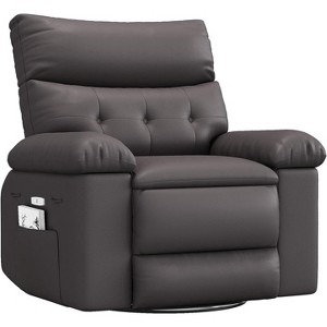 Lift Recliner Chair, PU Leather 360°Swivel Recliner with Massage and Heat, Rocking Sofa Seat for Living Room, Bedroom - 1 of 4